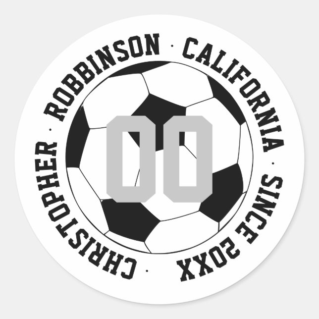 Fußballteam Personalisiert Runder Aufkleber (Vorderseite)