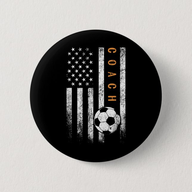 Fußballtrainer American Flag Design Fußballtrainer Button (Vorderseite)