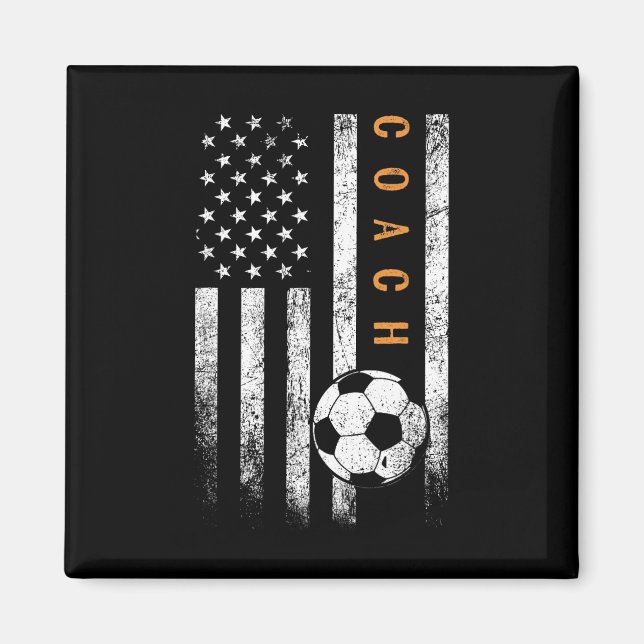 Fußballtrainer American Flag Design Fußballtrainer Magnet (Vorne)