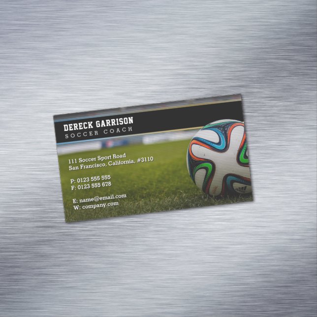Fußballtrainer | Beruflicher Lehrer Magnetische Visitenkarte (Beispiel)