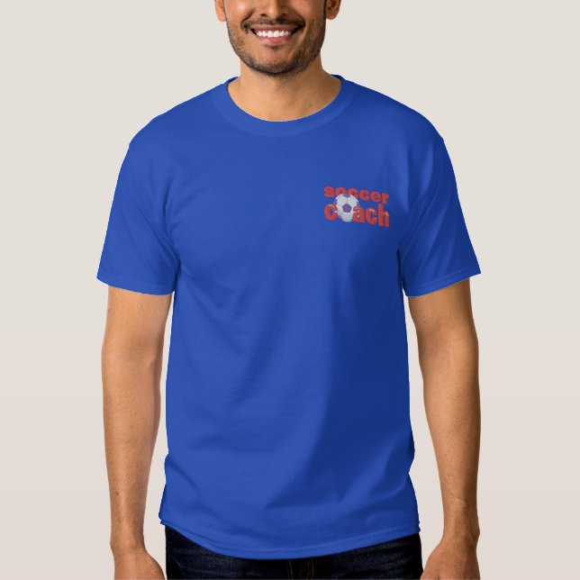Fußballtrainer Besticktes T-Shirt (Vorderseite)