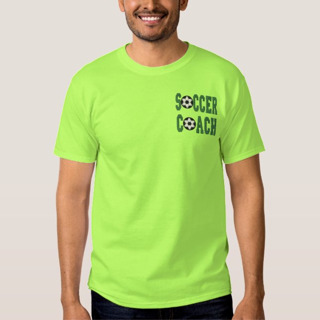 Fußballtrainer Besticktes T-Shirt (Vorderseite)