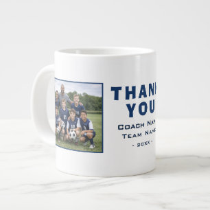 Fußballtrainer Danke Teamfoto Jumbo-Tasse