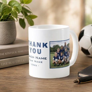 Fußballtrainer Danke Teamfoto Kaffeetasse