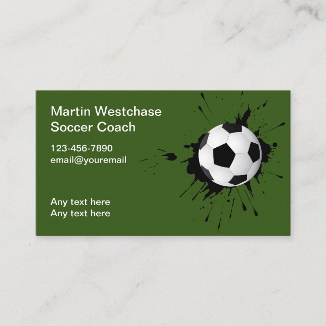 Fußballtrainer Einfaches Cooles Fußballthema Visitenkarte (Vorderseite)