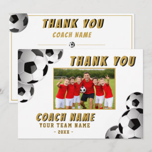 Fußballtrainer Name Foto  Dankeskarte