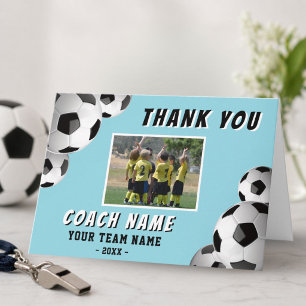 Fußballtrainer Name Foto Dankeskarte