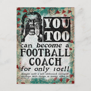 Fußballtrainer Postkarte - Lustige Vintage Retro