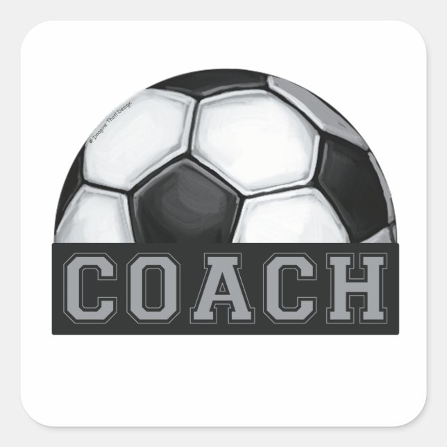 Fußballtrainer Quadratischer Aufkleber (Vorderseite)