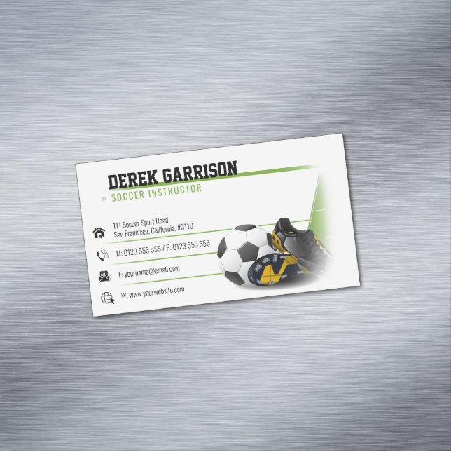 Fußballtrainer | Sportgeschenke Magnetische Visitenkarte (Beispiel)