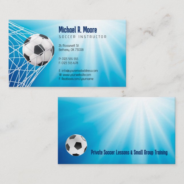Fußballtrainer | Sportgeschenke Visitenkarte (Vorne/Hinten)
