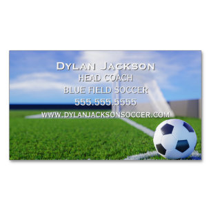 Fußballtrainer Sportstadion Fotografie Magnetische Visitenkarte