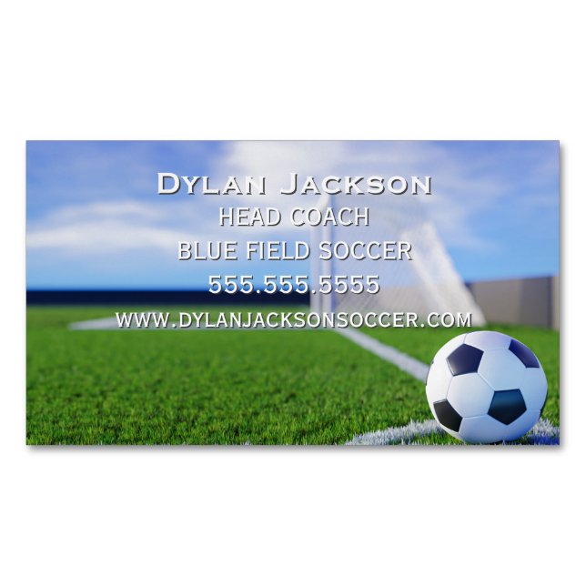Fußballtrainer Sportstadion Fotografie Magnetische Visitenkarte (Vorderseite)