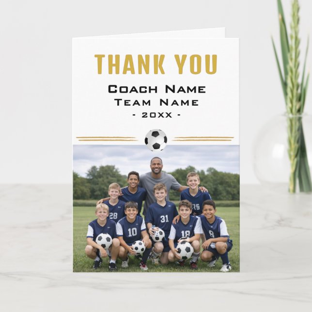 Fußballtrainer-Teamfoto Danke (Vorderseite)