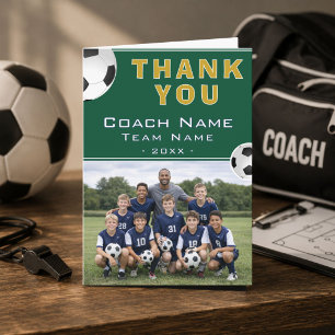 Fußballtrainer-Teamfoto Dankeskarte
