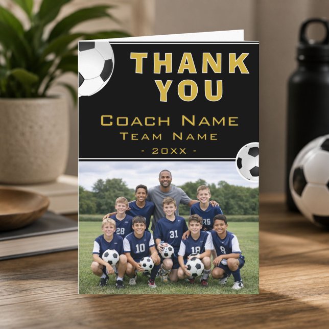 Fußballtrainer-Teamfoto Dankeskarte (Von Creator hochgeladen)