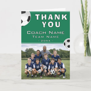 Fußballtrainer-Teamfoto Dankeskarte