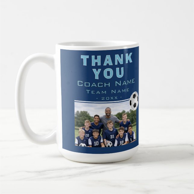 Fußballtrainer-Teamfoto Kaffeetasse (Links)