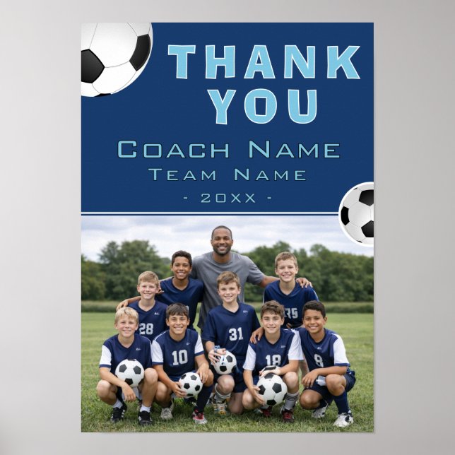 Fußballtrainer-Teamfoto Poster (Vorne)