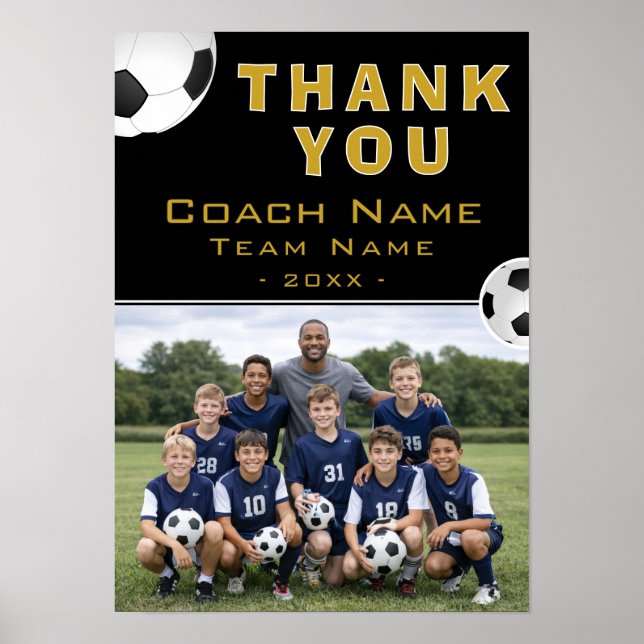 Fußballtrainer-Teamfoto Poster (Vorne)