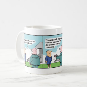 Fußballtrainer und Cartoon Strip Kaffeetasse