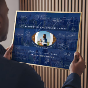 Fußballtrainer-Würdigungskollage Team Unterschrift Poster