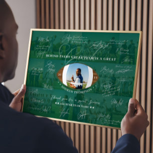 Fußballtrainer-Würdigungskollage Team Unterschrift Poster