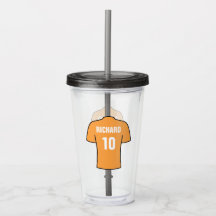 Fußballtrikot in Orange. Anhänger Fan