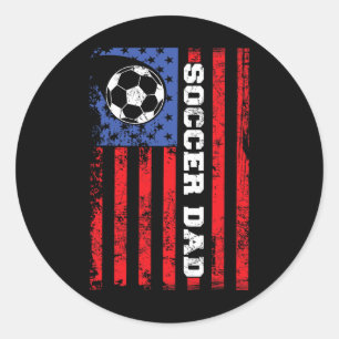 Fußballvater USA-Flagge All American Väter  Runder Aufkleber
