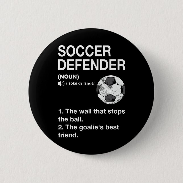 Fußballverteidiger Definition Fußballspieler Fußba Button (Vorderseite)