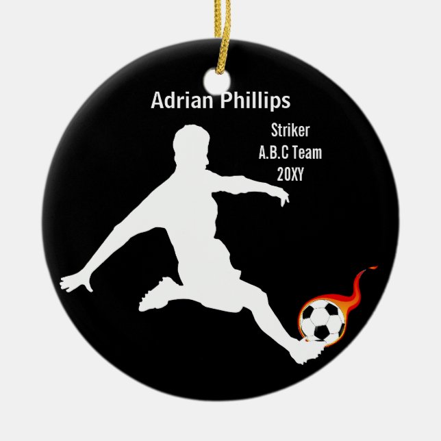 Fußballverzierung Keramik Ornament (Vorne)