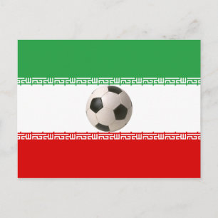 Fußballzentrum der iranischen Flagge Postkarte