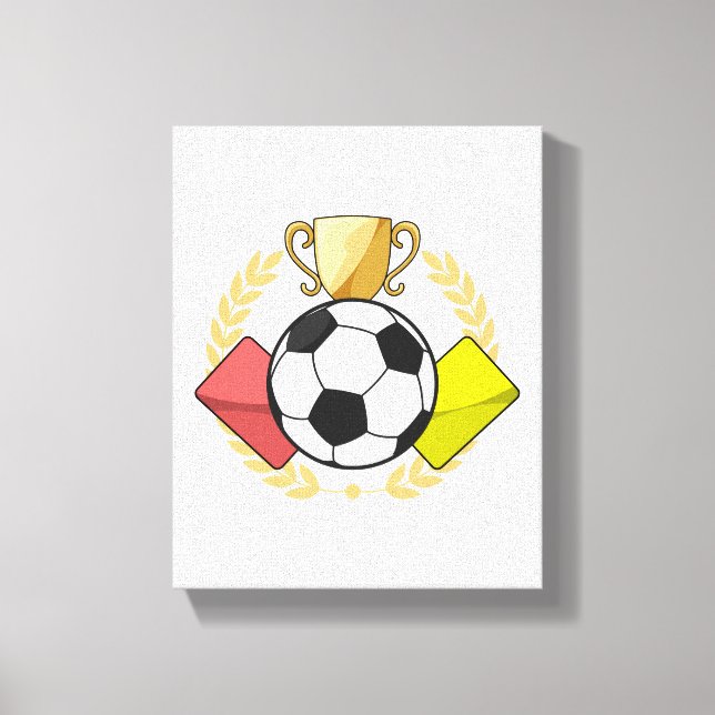 Fußbodenrote und gelbe Karte Trophäe Leinwanddruck (Vorderseite)