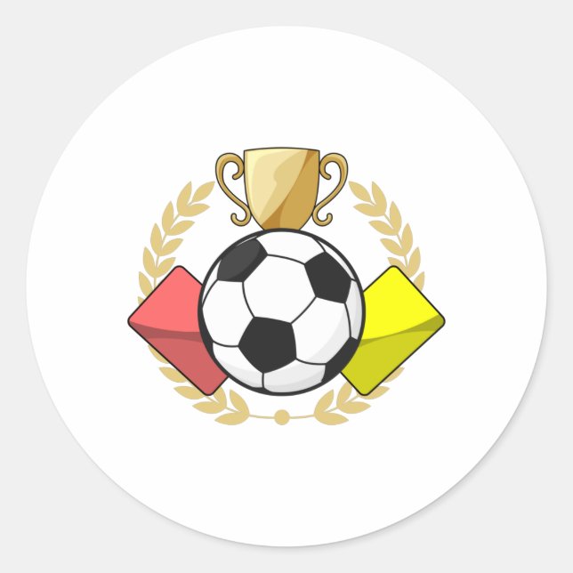 Fußbodenrote und gelbe Karte Trophäe Runder Aufkleber (Vorderseite)