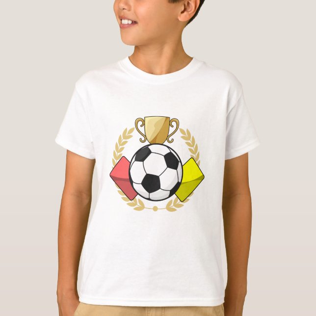 Fußbodenrote und gelbe Karte Trophäe T-Shirt (Vorderseite)