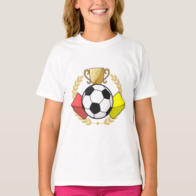Fußbodenrote und gelbe Karte Trophäe T-Shirt (Vorderseite)