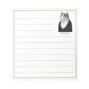 FUßBOTE KATZE 5,5x6 Notizblock + Linien