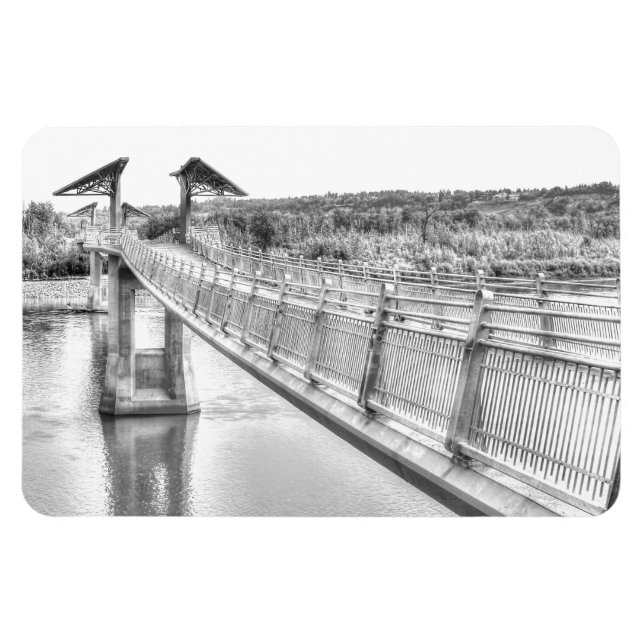 Fußbrücke über den Fluss North Saskatchewan Magnet (Horizontal)