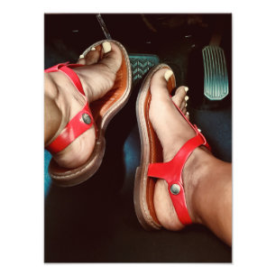 Füße an den Bremsen Fotodruck