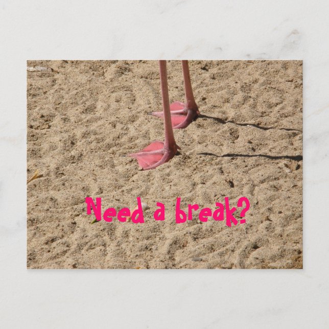 Füße im Sand, Brauchen Sie eine Pause? Postkarte (Vorderseite)