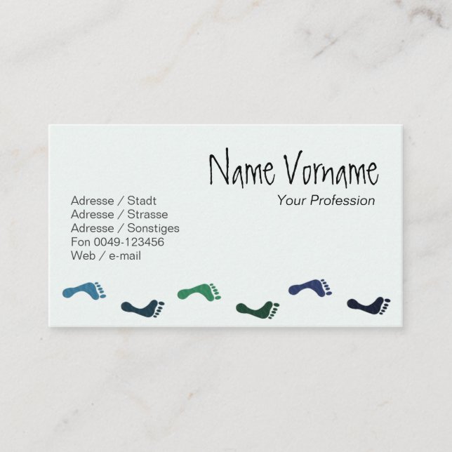 Füße Visitenkarte (Vorderseite)