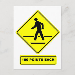 Fußgängerübergang:  100 Punkte pro! Postkarte