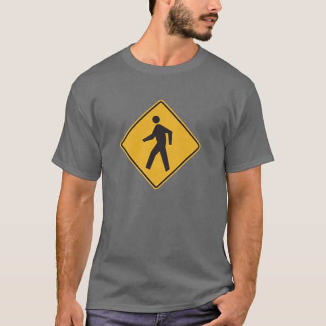 Fußgängerübergang-Straßenschild T-Shirt (Vorderseite)