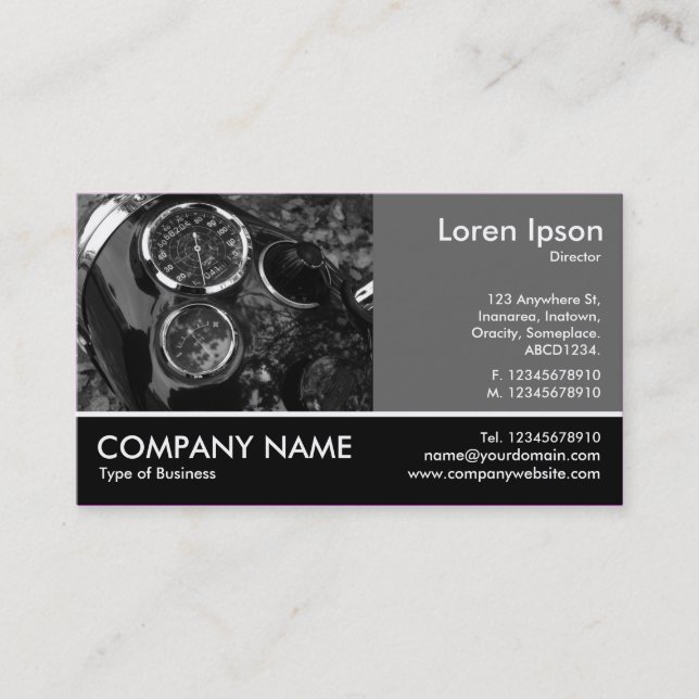 Füßiges Foto - Grau 60pc - Motorrad-Messgeräte Visitenkarte (Vorderseite)