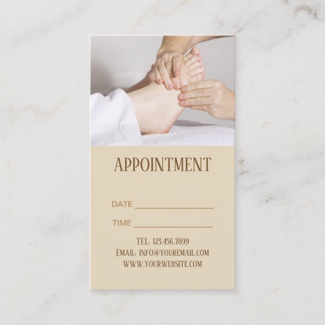 Fußmassage Akupressur Physiotherapie Ernennung Terminkarte (Vorderseite)