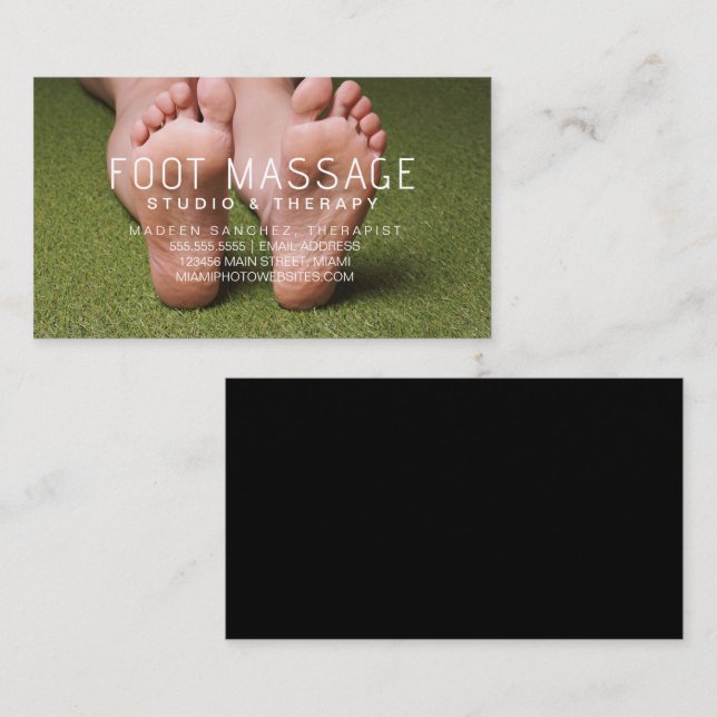 Fußmassage Therapeuten Soles der Füße Visitenkarte (Vorne/Hinten)