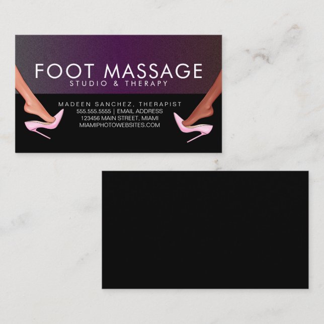 Fußmassage Therapist Heels der Fütterung Visitenkarte (Vorne/Hinten)