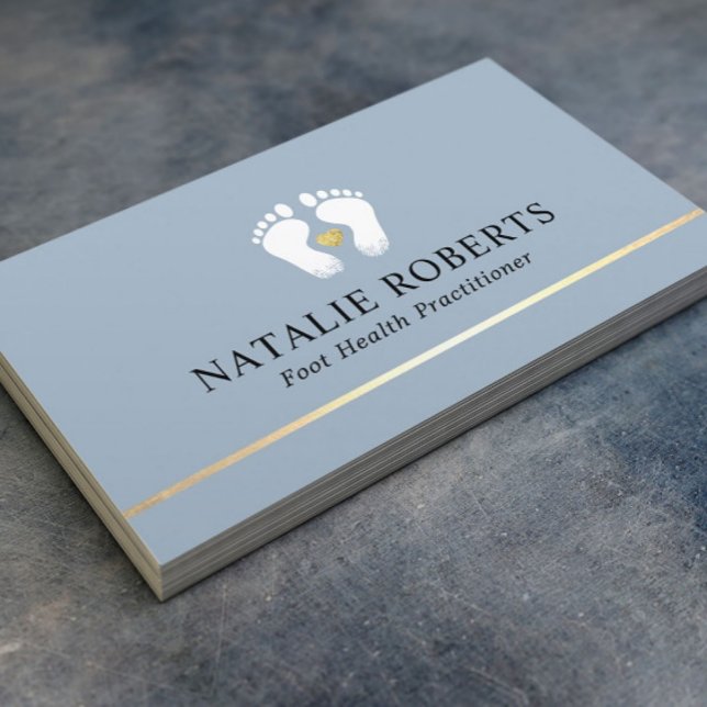Fußmassagetherapeut Podiatrist Dusty Blue Visitenkarte (Von Creator hochgeladen)