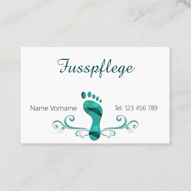 Fusspflege Podologe Visitenkarte (Vorderseite)