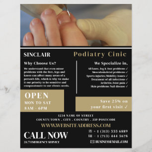 Fußpflege-Porträt, Fußklinik, Podologe Flyer